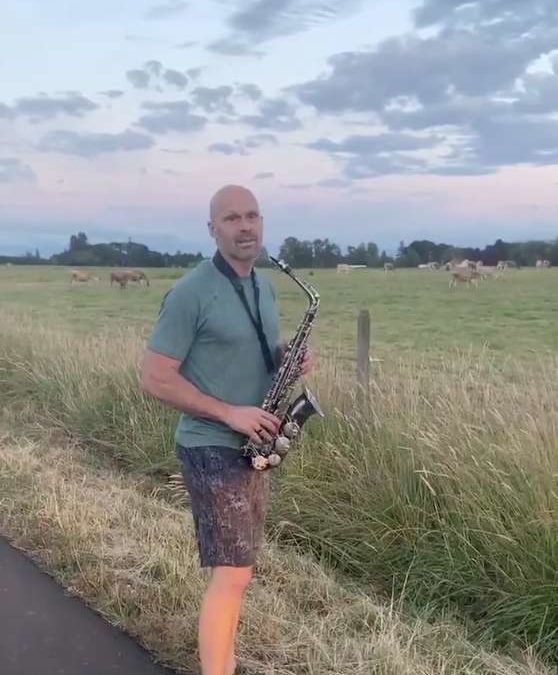 Man Plays Saxophone For The Best Audience