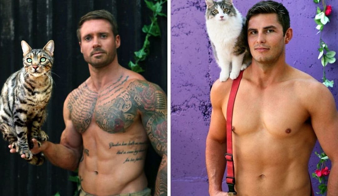 Firefighters In Australia Pose Shirtless With Cats To Raise Money For Charity In Annual Calendar