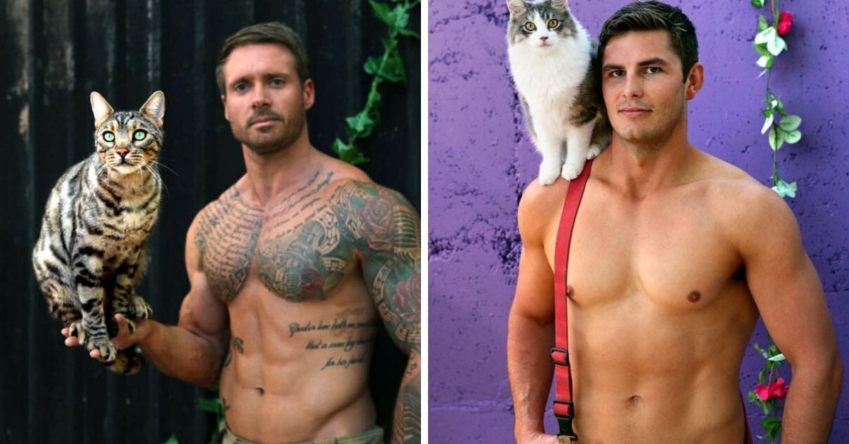 Firefighters In Australia Pose Shirtless With Cats To Raise Money For Charity In Annual Calendar