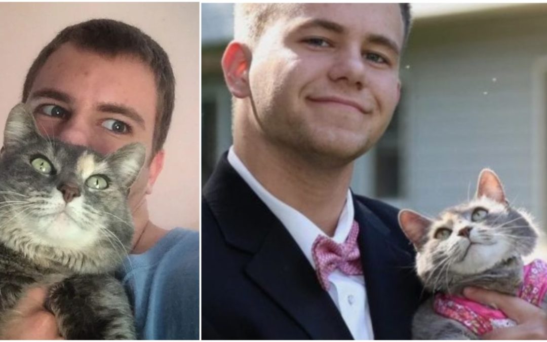 Teen Couldn’t Get A Date For The Prom, So He Took His Cat Instead