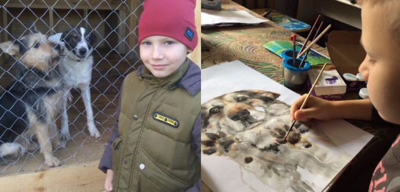 Extremely Talented 9-Year-Old Artist Paints Custom Pet Portraits In Exchange For Shelter Supplies