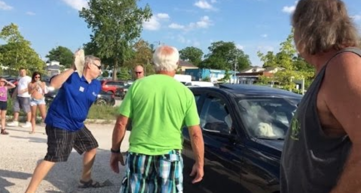Man Throws Rock At A Car Window To Save A Puppy
