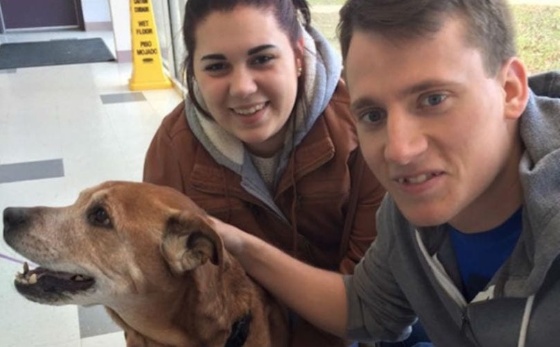 Couple Visits Shelter To Donate Supplies And Adopts The Most Adorable Senior Dog