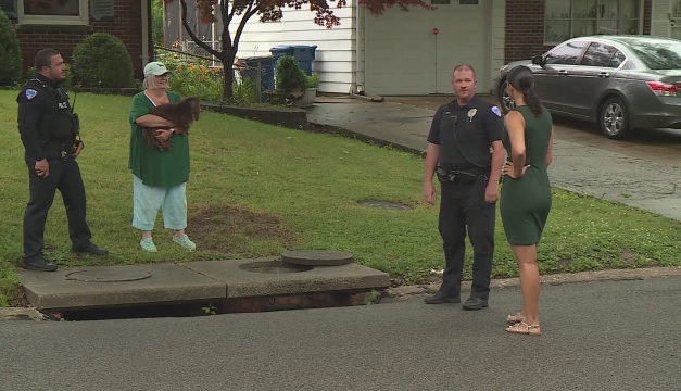 Officers Rescue A Blind And Deaf Dog From Sewer