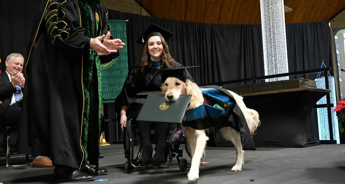 Service Dog Graduates From Grad School Together With Owner